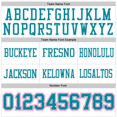 Custom White Teal-Pink Authentic Football Jersey