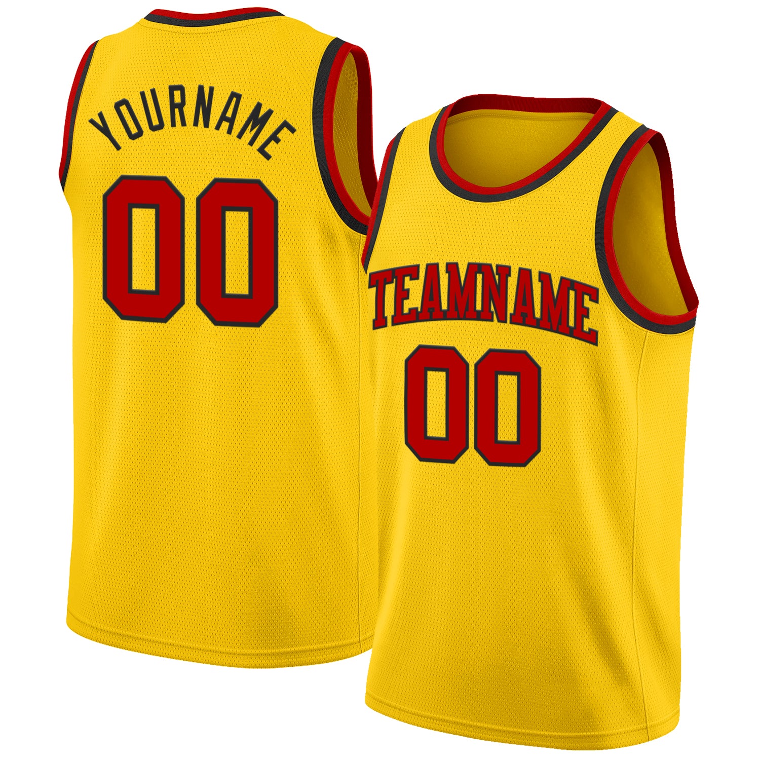 Custom Yellow Red-Black Authentic Basketball Jersey