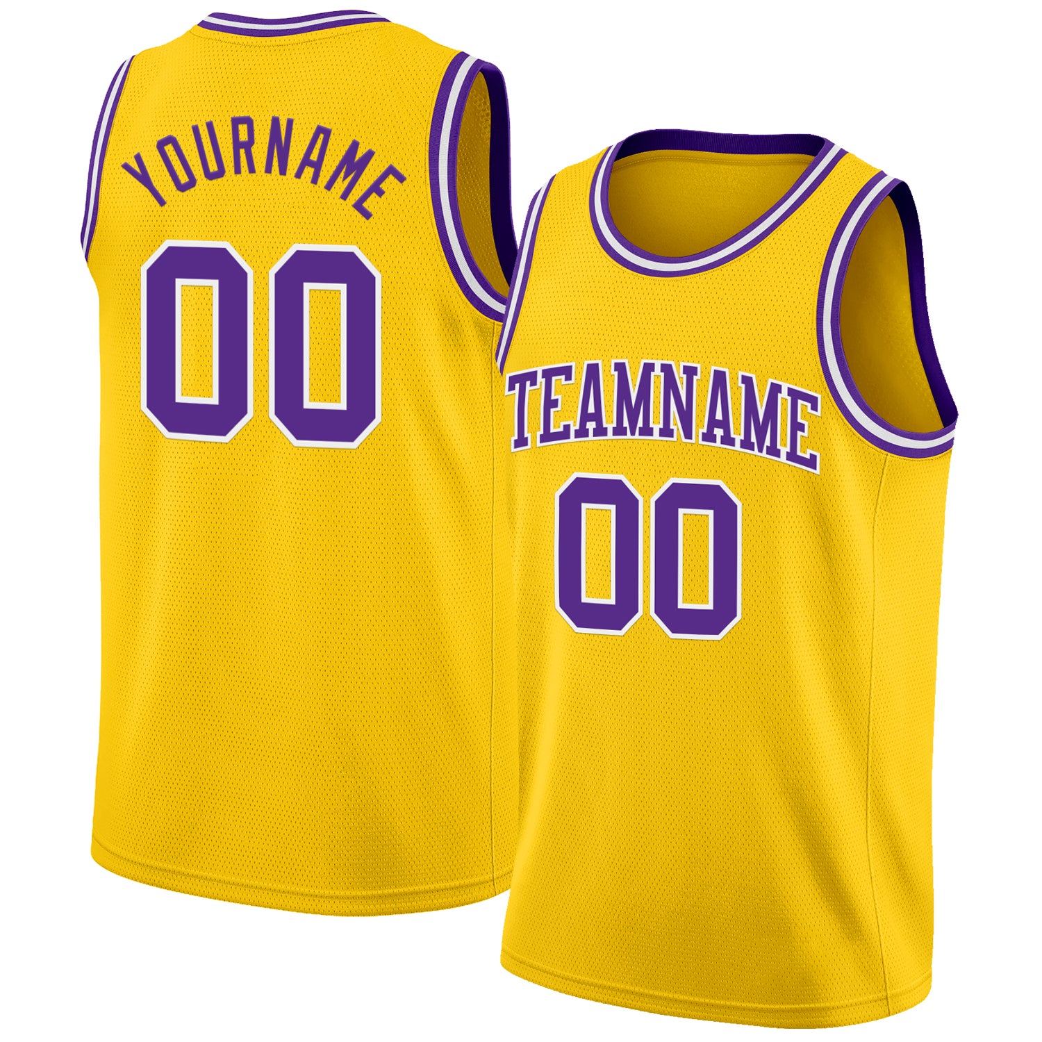 Custom Yellow Purple-White Authentic Basketball Jersey
