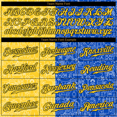 Custom 3D Pattern Design Ukrainian Flag Authentic Baseball Jersey