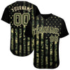 Custom Camo Olive-Cream 3D American Flag Authentic Salute To Service Baseball Jersey