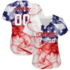 Custom White White-Red 3D American Flag Authentic Baseball Jersey
