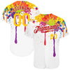Custom 3D Pattern Design Colorful Bright Ink Splashes Authentic Baseball Jersey