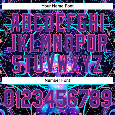 Custom 3D Pattern Design Magic Mushrooms Over Sacred Geometry Psychedelic Hallucination Authentic Baseball Jersey