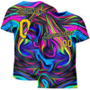 Custom 3D Pattern Design Abstract Colorful Psychedelic Fluid Art Performance T-Shirt