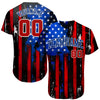 Custom Black Red Royal-White 3D Distressed American Flag Authentic Baseball Jersey