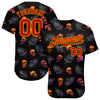 Custom 3D Pattern Halloween Skulls And Palm Leaves Authentic Baseball Jersey