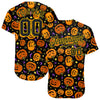 Custom 3D Pattern Halloween Pumpkins Bats Stars Authentic Baseball Jersey