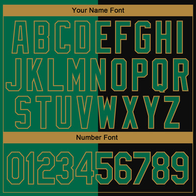 Custom Stitched Black Kelly Green-Old Gold 3D Pattern Scary Faces Of Halloween Pumpkin Sports Pullover Sweatshirt Salute To Service Hoodie