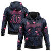 Custom Stitched Black Black-Pink 3D Pattern Design Flamingo Sports Pullover Sweatshirt Hoodie
