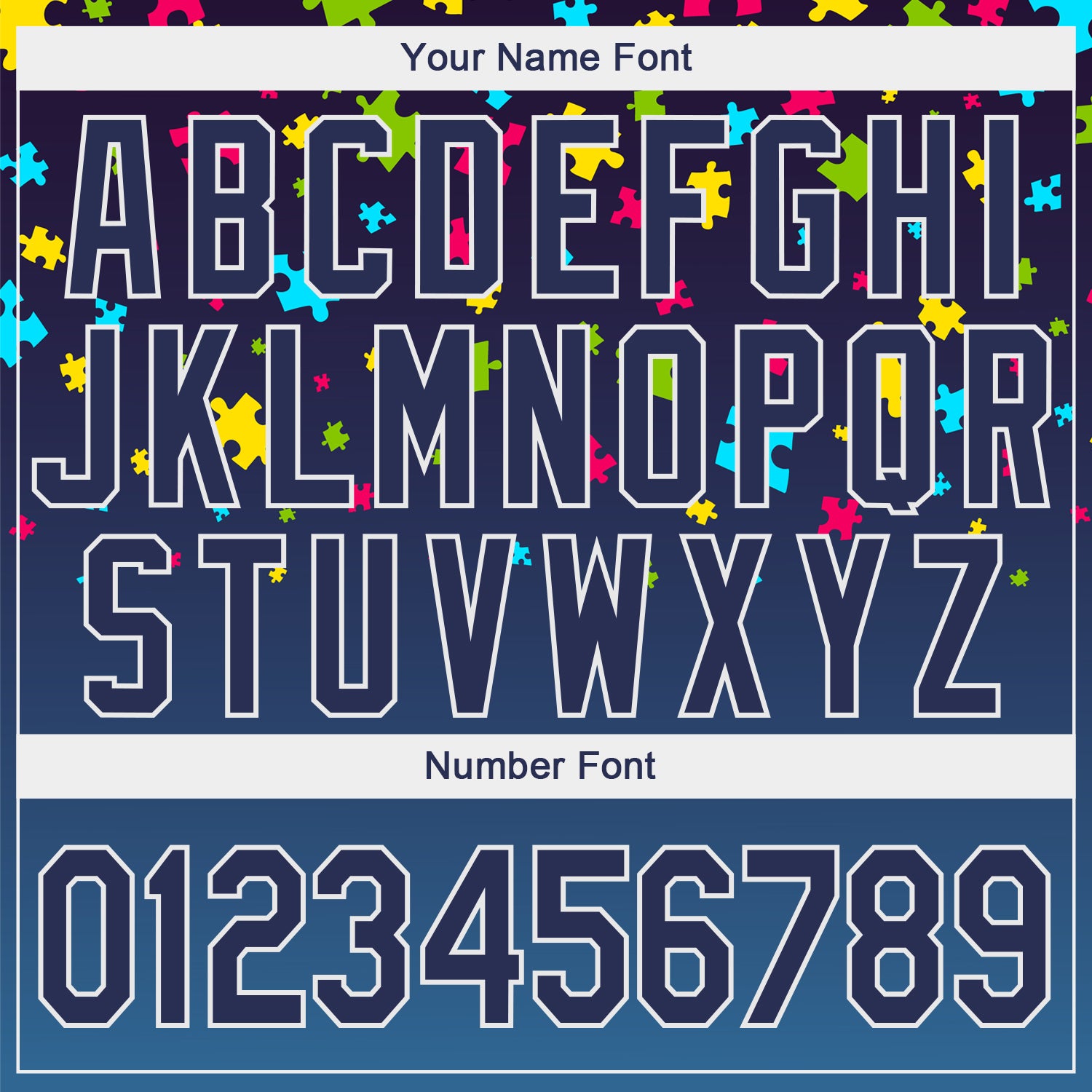 Custom Stitched Autism Supporter Awareness Puzzle Pieces Navy-White 3D Pattern Design Sports Pullover Sweatshirt Hoodie