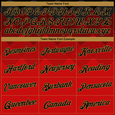 Custom Stitched Red Black-Old Gold 3D Pattern Design Sports Pullover Sweatshirt Hoodie