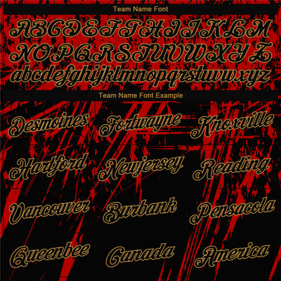 Custom Stitched Red Black-Old Gold 3D Pattern Design Sports Pullover Sweatshirt Hoodie