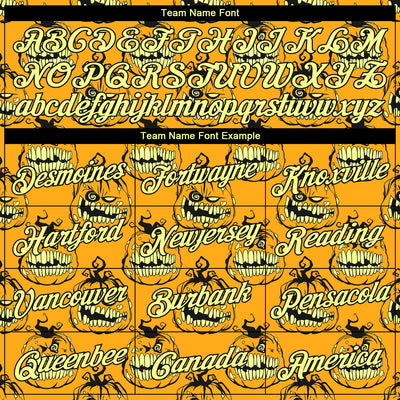 Custom Stitched Gold Gold-Black 3D Pattern Smiling Pumpkin Halloween Sports Pullover Sweatshirt Hoodie