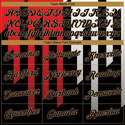 Custom Stitched Red Black Old Gold-White 3D Pattern Design Sports Pullover Sweatshirt Hoodie