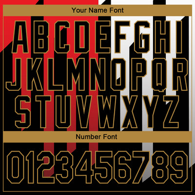 Custom Stitched Red Black Old Gold-White 3D Pattern Design Sports Pullover Sweatshirt Hoodie