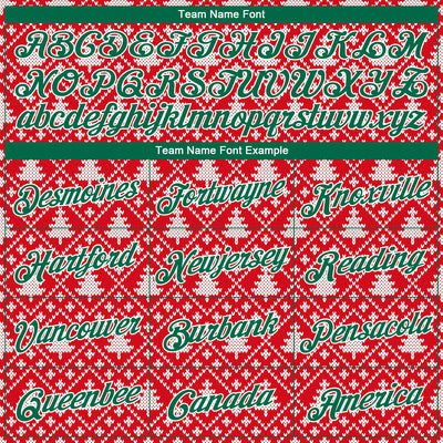 Custom Stitched Red Kelly Green-White 3D Christmas Trees Sports Pullover Sweatshirt Hoodie