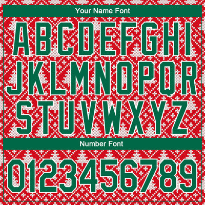 Custom Stitched Red Kelly Green-White 3D Christmas Trees Sports Pullover Sweatshirt Hoodie