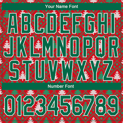 Custom Stitched Red Kelly Green-White 3D Christmas Trees Sports Pullover Sweatshirt Hoodie