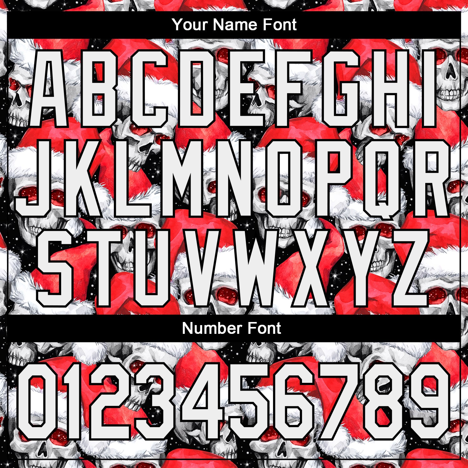 Custom Stitched Red White-Black 3D Skulls And Christmas Santa's Hat Sports Pullover Sweatshirt Hoodie