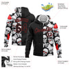 Custom Stitched White Black-Red 3D Skulls And Christmas Santa's Hat Sports Pullover Sweatshirt Hoodie
