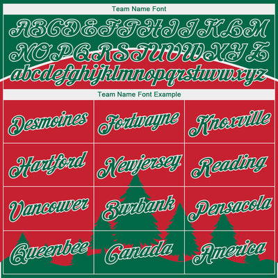 Custom Stitched Red Kelly Green-White 3D Christmas Trees Sports Pullover Sweatshirt Hoodie