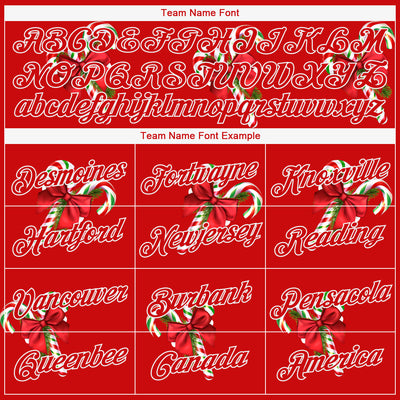 Custom Stitched Kelly Green Red-White 3D Christmas Candy Canes Sports Pullover Sweatshirt Hoodie