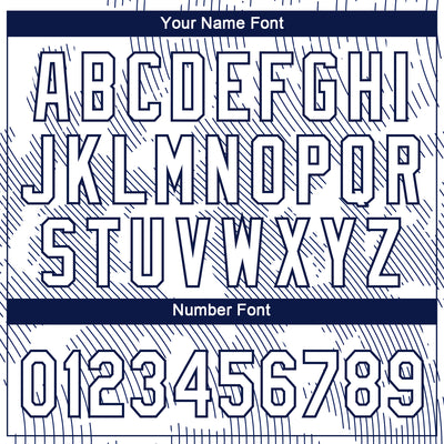 Custom White White-Navy 3D Pattern Design Authentic Baseball Jersey