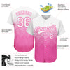 Custom Pink White 3D Pattern Design Authentic Baseball Jersey