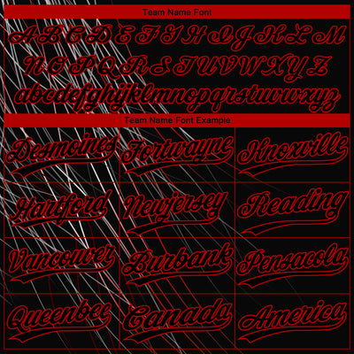 Custom Black Black-Red 3D Pattern Design Authentic Baseball Jersey