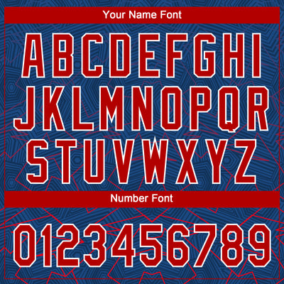 Custom Royal Red-White 3D Pattern Design Authentic Baseball Jersey