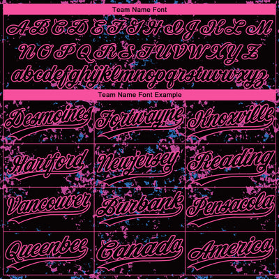 Custom Black Black-Pink 3D Pattern Design Authentic Baseball Jersey