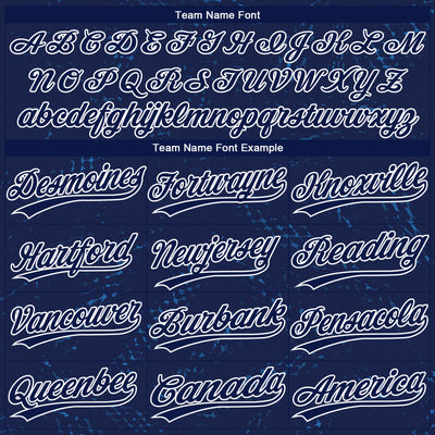 Custom Navy Navy-Black 3D Pattern Design Authentic Baseball Jersey