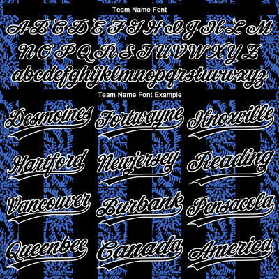 Custom Royal Black-White 3D Pattern Design Authentic Baseball Jersey