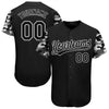 Custom Black Black-Camo 3D Pattern Design Authentic Baseball Jersey