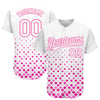 Custom White White-Pink 3D Pattern Design Authentic Baseball Jersey