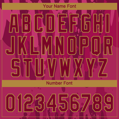 Custom Crimson Crimson-Old Gold 3D Pattern Design Authentic Baseball Jersey