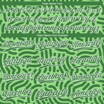 Custom Neon Green Kelly Green-White 3D Pattern Design Authentic Baseball Jersey