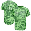 Custom Neon Green Kelly Green-White 3D Pattern Design Authentic Baseball Jersey