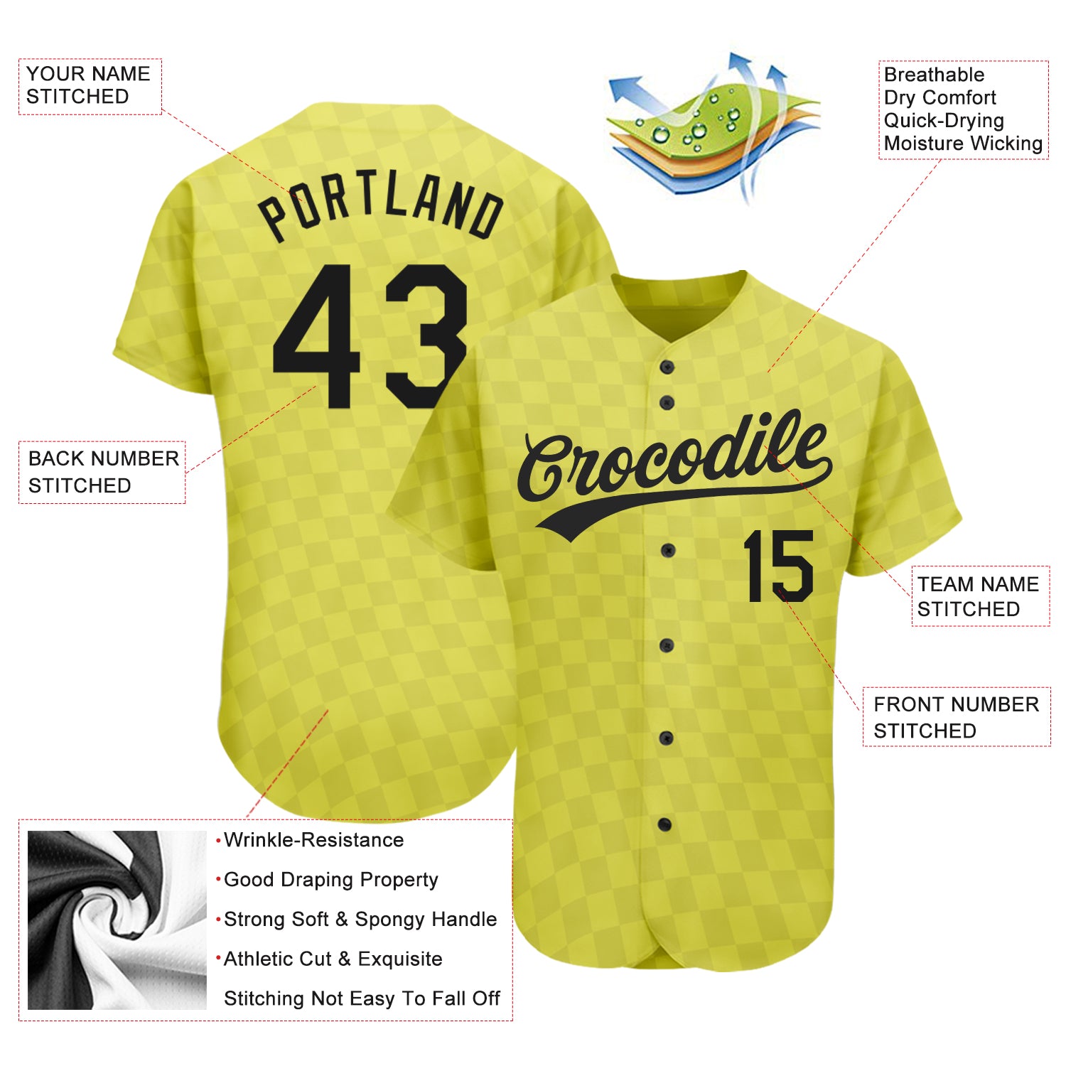 Custom Gold Black 3D Pattern Design Authentic Baseball Jersey