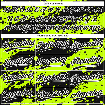 Custom Neon Green Black-White 3D Pattern Design Authentic Baseball Jersey