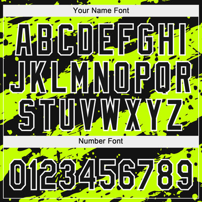 Custom Neon Green Black-White 3D Pattern Design Authentic Baseball Jersey