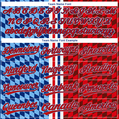 Custom Figure Red-Royal 3D Pattern Design Authentic Baseball Jersey