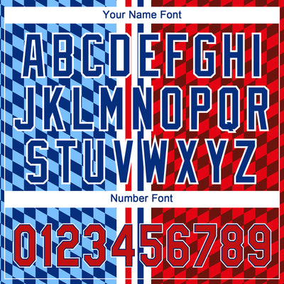 Custom Figure Red-Royal 3D Pattern Design Authentic Baseball Jersey