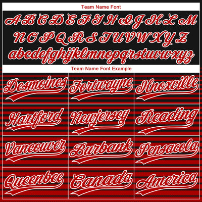Custom Black Red-White 3D Pattern Design Authentic Baseball Jersey