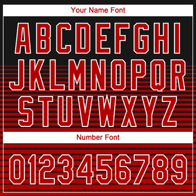 Custom Black Red-White 3D Pattern Design Authentic Baseball Jersey