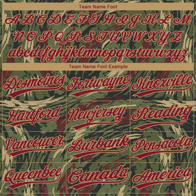 Custom Olive Crimson-Old Gold 3D Pattern Design Authentic Salute To Service Baseball Jersey