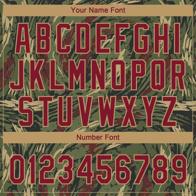 Custom Olive Crimson-Old Gold 3D Pattern Design Authentic Salute To Service Baseball Jersey