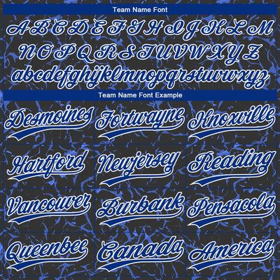 Custom Black Royal-White 3D Pattern Design Authentic Baseball Jersey