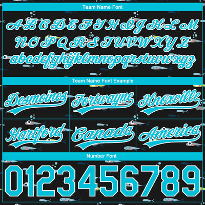 Custom Black Lakes Blue-White 3D Pattern Fish Authentic Basketball Shorts